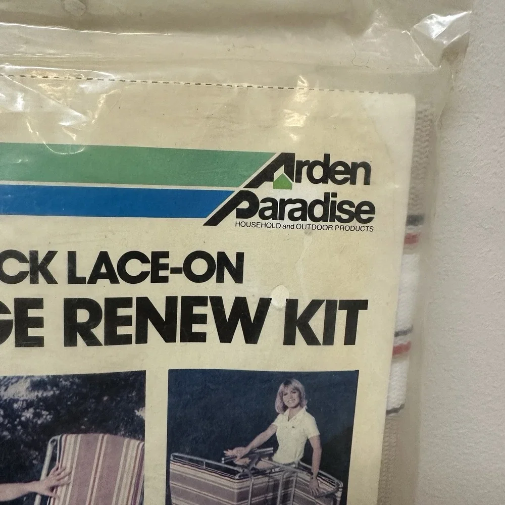 Vintage Lawn Garden Lace on Lounge Chair Webbing Fabric Renew Kit NEW NOS